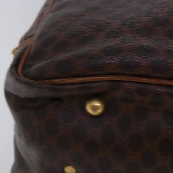 CELINE Macadam Canvas Hand Bag PVC Leather 2way Brown Gold Auth bs18774 - Picture 14 of 16